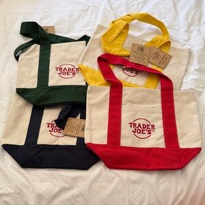 Trader Joe's Mini Canvas Tote Bags (set of four)